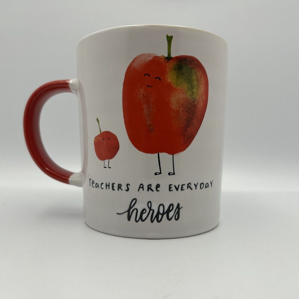 Prima Design Teachers Are Everyday Heroes Apple Coffee Mug Red Handle 2021